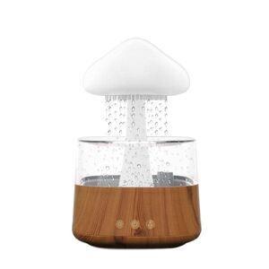 Shoppo Marte CH08 450ml Rain Humidifier Mushroom Cloud Colorful Night Lamp Aromatherapy Machine, Style: Without Remote Controller(Light Wood Grain)