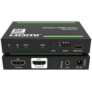 NÖRDIC 8K Audio Extractor HDMI 2.1 UltraHD 4K @ 120Hz 48G SPDIF + 3.5mm Output HDCP 2.3 - Dolby Digital/DTS CEC, HDR, Dolby Vision, ARC, HDR10+