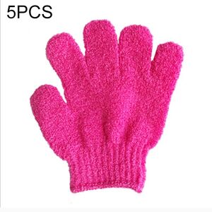 shopnbutik 5 PCS Shower Bath Gloves Exfoliating Spa Massage Scrub Body Glove(Red)