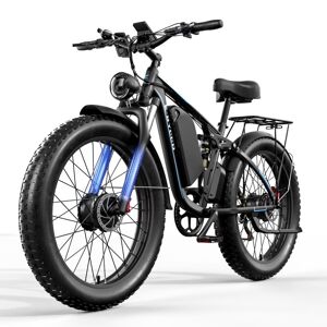 E-Bycco elcykel til voksne 2000W AWD, 52V 23Ah batteri, maks. 50KM/H, 7-speed Fat Tire E-Bike