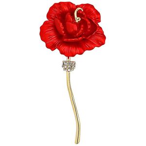 Novoka High-End rød rose broche