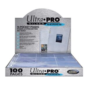 100-pakke Ultra Pro Silver Series Pages 9 Pocket Transparent