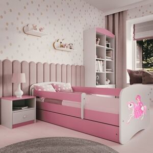 Kocot Kids Tremmeseng - Babydreams Pink - Prinsesse til hest med æske og madras 180x80 Cm