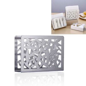 My Store Restaurant Hotel Napkin Nolder Paper Towel Holder Stainless Steel Square Towel Holder, Style:Grilles (Sanding)