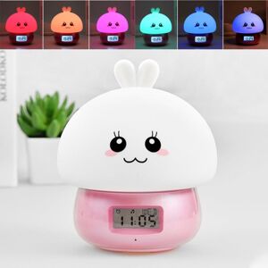 shopnbutik DIY Recordable Alarm Night Light Cute Thing Remote Control Color Changing Silicone Mood Alarm Clock(Pink)