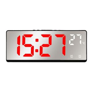shopnbutik 6631 LED Digital Display Multifunctional Electronic Clock Desktop Temperature Mirror Alarm Clock(Red Light)