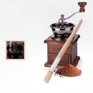 shopnbutik 2 PCS Wood Handle Bristles Coffee Grinder Dusting Cleaning Brush, Length: 19.5cm