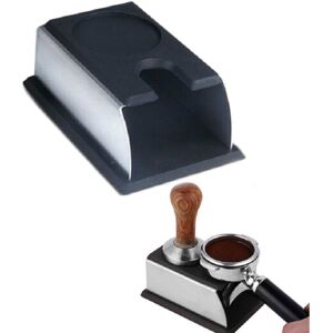 shopnbutik Stainless Steel Silicone Espresso Coffee Tamper Stand Barista Tool Powder Pad Hammer Pad(Black)