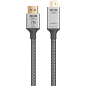 NÖRDIC 50 cm Displayport 1.4 til HDMI 2.1 8K60Hz 4K120/144Hz Dynamic HDR 32.4Gbps Dolby ATMOS