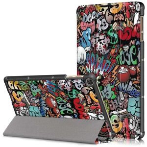 Generic Huawei MatePad T10 mønster tri-fold læderetui - Graffiti