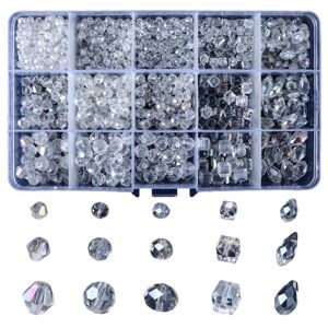 INF Klare glasperler i 1000 dele til smykker til 4 former