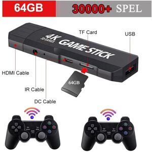 Generic Trådlös 4K HD TV-Spel m Hdmi Stick Anslutning o 30000 Spel 64GB