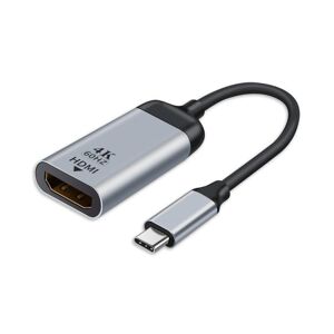 NÖRDIC USBC til HDMI 4K 60Hz adapter 10cm plads grå aluminium support HDCP1.4 og 2,2 Pure kobber 99,99%