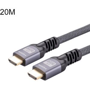 Shoppo Marte HDMI 2.0 Male to HDMI 2.0 Male 4K Ultra-HD Braided Adapter Cable, Cable Length:20m(Grey)