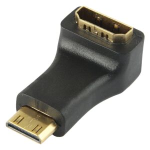 Shoppo Marte Gold Plated Mini HDMI Male to HDMI 19 Pin Female Adaptor with 90 Degree Angle(Black)