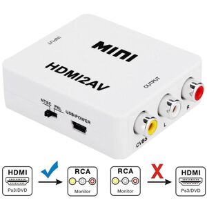 Shoppo Marte VK-126 MINI HDMI to CVBS/L+R Audio Converter Adapter (Scaler)(White)