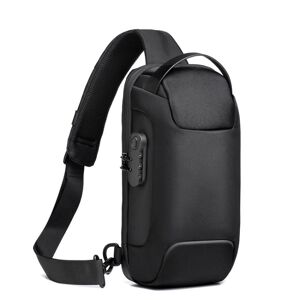 WEIXIER 9530 Men Oxford Cloth Chest Bag Anti-theft Crossbody Bag Sports Backpack(Black)