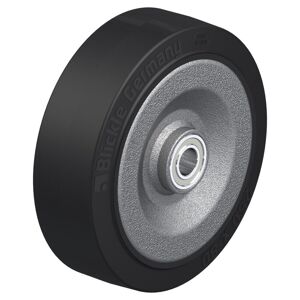 Blickle 250mm wheel with black elastic rubber on welded steel centre