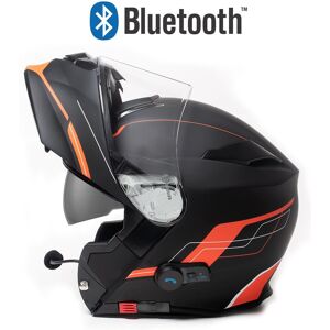 KAMPANJ BLUETOOTH BLINC V5 FOSH ORANGE MAT STEREO MOTORCYKELHJELM