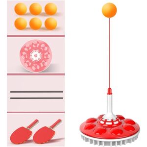 Shoppo Marte Household Suction Cup Self-Training Elastic Flexible Shaft Children Parent-Child Training Table Tennis Trainer, Style:  2 Poles 6 Balls (Red)