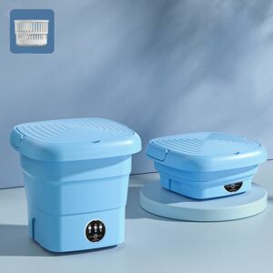 shopnbutik 4.5L Mini Portable Folding Household Washing Machine Underwear Washer, Color: Lake Blue(EU Plug)