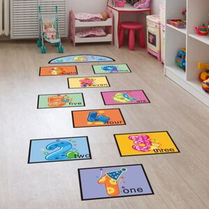 shopnbutik Digital Jumping Grid Game Floor Paste Preschool Ground Decoration For Children(zsz1345)