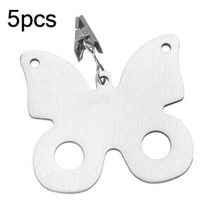 shopnbutik 5pcs Stainless Steel Tablecloth Clip Windproof Tablecloth Weights Hanger(Butterfly TCC0010H)