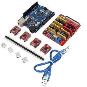High Discount Geekcreit CNC Shield UNO-R3 Board 4xA4988 Driver Kit med kølelegeme til graver 3D-printer