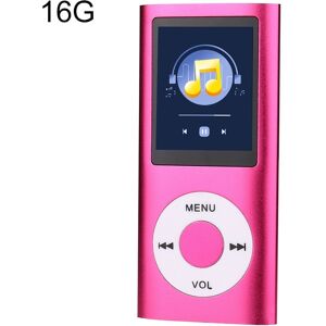 My Store 1.8 inch TFT Screen Metal MP4 Player With 16G TF Card+Earphone+Cable(Rose Red)