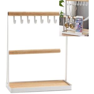 Shoppo Marte Hook Jewelry Rack Mobile Phone Jewelry Glasses Desktop Two-layer Display Rack(White)