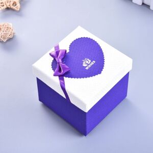 Shoppo Marte Paper Valentine Day Gift Box With Bow, Specification: 10x10x10cm(Purple)