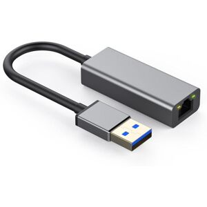 NÖRDIC USB A 3.1 til Giga Ethernet netværk adapter 17cm plads grå aluminium