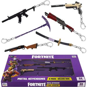 6-Pack Fortnite Metal Keychain Deluxe Box Tilfældigt udvalgt