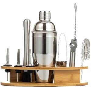 Shoppo Marte BY-011 11 In 1 Oval Wooden Stand Shaker Set Bartending Tools, Spec: 750ml