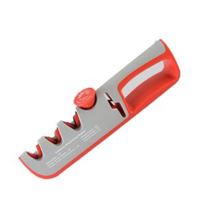Shoppo Marte 4- In-1 Adjustable Manual Knife Sharpener Multifunctional Knife Sharpener(Gray Red)