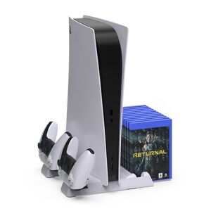 DOBE Multifunktionel PS5 / PS5 Slim cooling stand. Plads til spil samt to PS5 controllere.