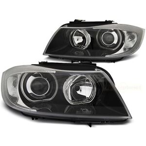 Tuning-Tec Forlygter dobbelt halo fælge BMW E90/E91 03 05-11 LED ANGEL EYES BLACK