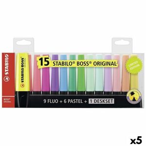 Fluorescerande markörsuppsättning Stabilo Boss Multicolour (5 antal)
