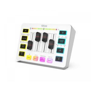 FIFINE AMPLIGAME SC3 Gaming USB Mixer - Mixerpult til Streaming & Podcast - Hvid