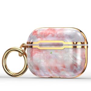 My Store DDDLS886 Electric Plating Marble Headphocks+ PC Protective Cover For AirPods Pro(Pink + Gold)