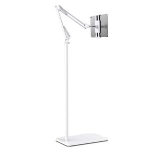 My Store 155cm Mobile Phone Tablet Live Broadcast Bedside Lifting Bracket Cantilever Floor Stand (White)