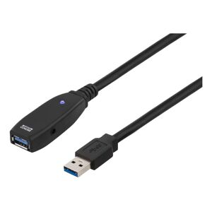 Deltaco USB 3.0-forlængerkabel, aktivt, Type A han - Type A han, <b>2