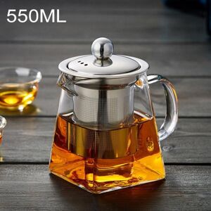 shopnbutik Stainless Steel Clear Heat Resistant Glass Filter Tea Pot, Capacity: 550ml