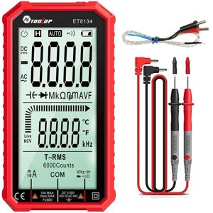 Tech of sweden Digitalt multimeter med delt 4,7 tommer LCD. RØD