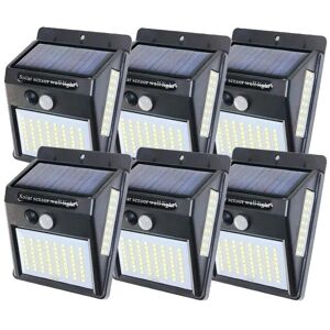 SupplySwap Solcelle gadebelysning, 48 LED'er, justerbar belysningsvinkel, 100LED -6stk