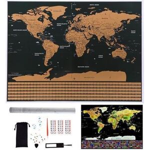 Mobil o Teknik Skrabelod Verdenskort 82x59cm - med 57 tilbehør