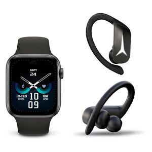 Ksix Smartwatch Og Trådløse Hovedtelefoner Active Pack Sort