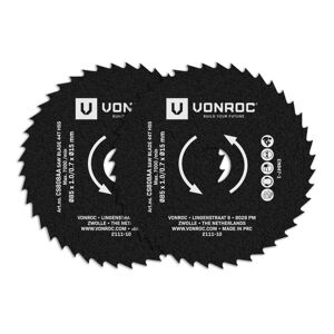VONROC HSS-savklinger til kompakte rund- og dyksave - 85x15mm - 44 tænder - 2 rundsavklinger