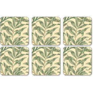 Willow Bough Green Coasters, 6-pack - Morris & Co