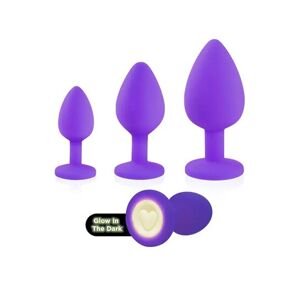 Excellent power Heart Light Silicone Anal Training Kit Analplug